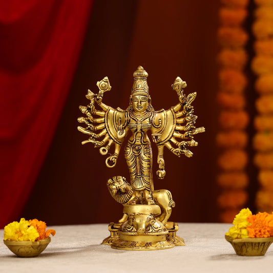 Super Fine Brass Vishnu Durgaor Mahisasur Mardini Durga Idol