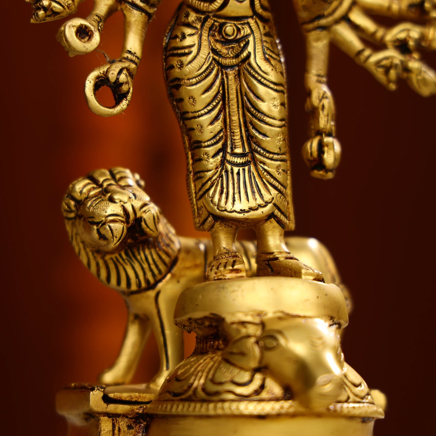 Super Fine Brass Vishnu Durgaor Mahisasur Mardini Durga Idol