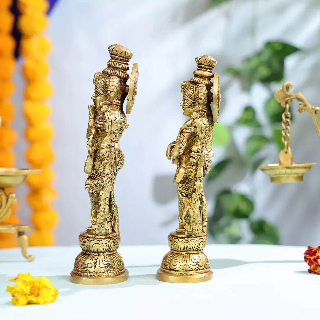 10" Super Fine Brass Radha Krishna Pair