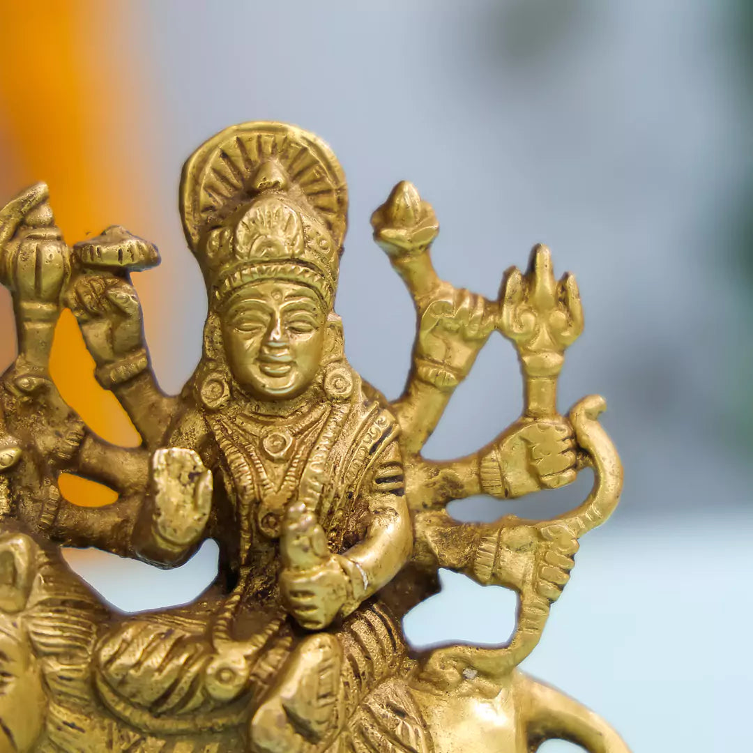 Brass Goddess Durga Idol