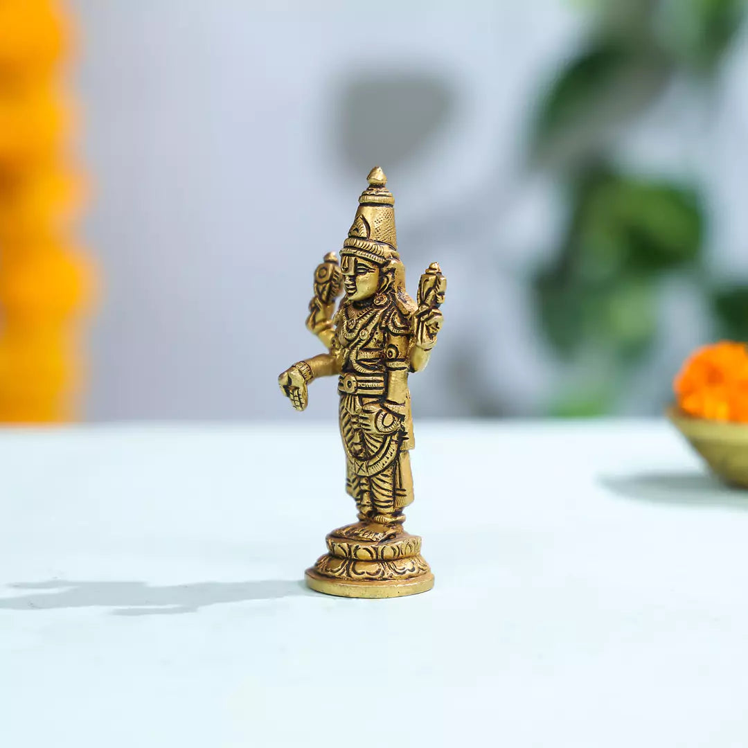 Brass Superfine Lord Vishnu Idol
