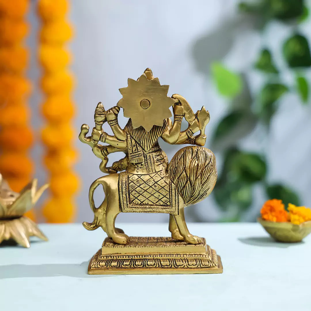 Brass Maa Durga Sitting On A Lion Idol