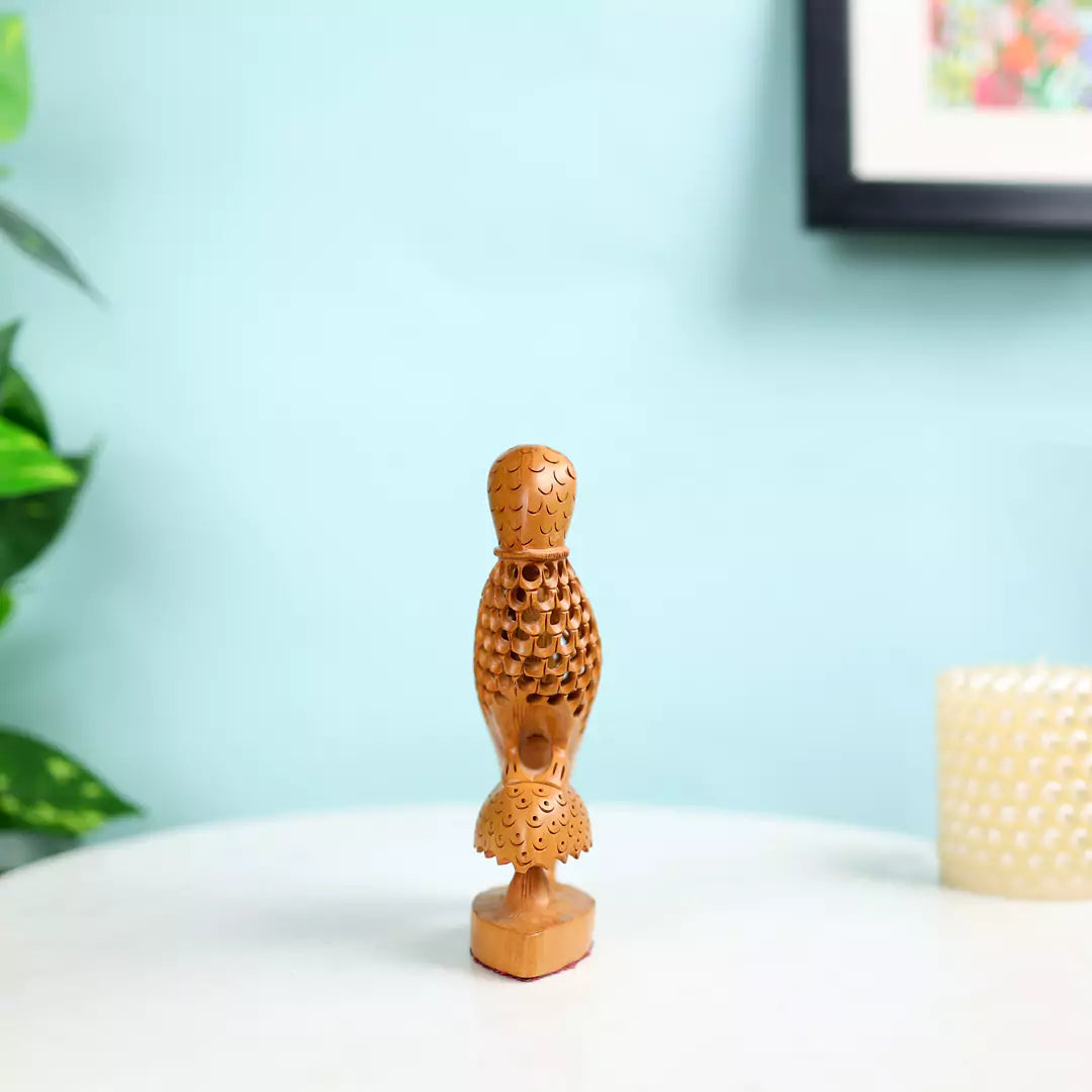 Kadam Wood Undercut Fine Love Birds Table Decor