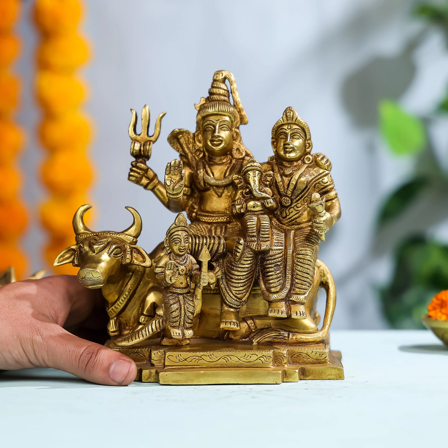 Brass Lord Shiva Family with Nandi 4