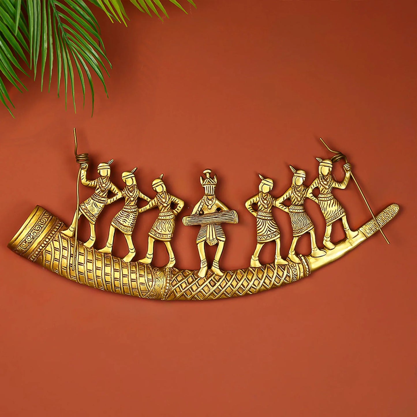 Brass Tribal Folk Dancing Wall hanging