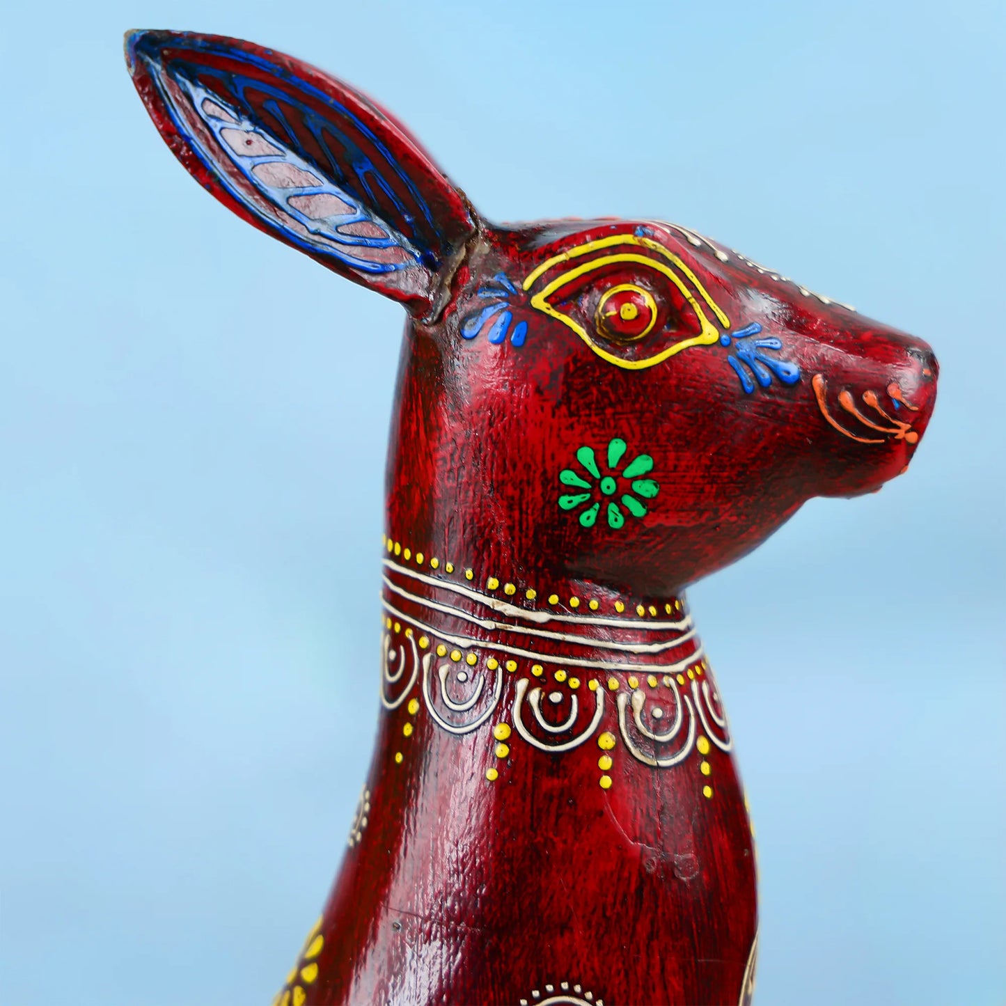 Wood Handcraft Rabbit painted