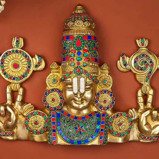 Brass Wall Art Of Lord Venkateshwara (Tirupati Balaji)