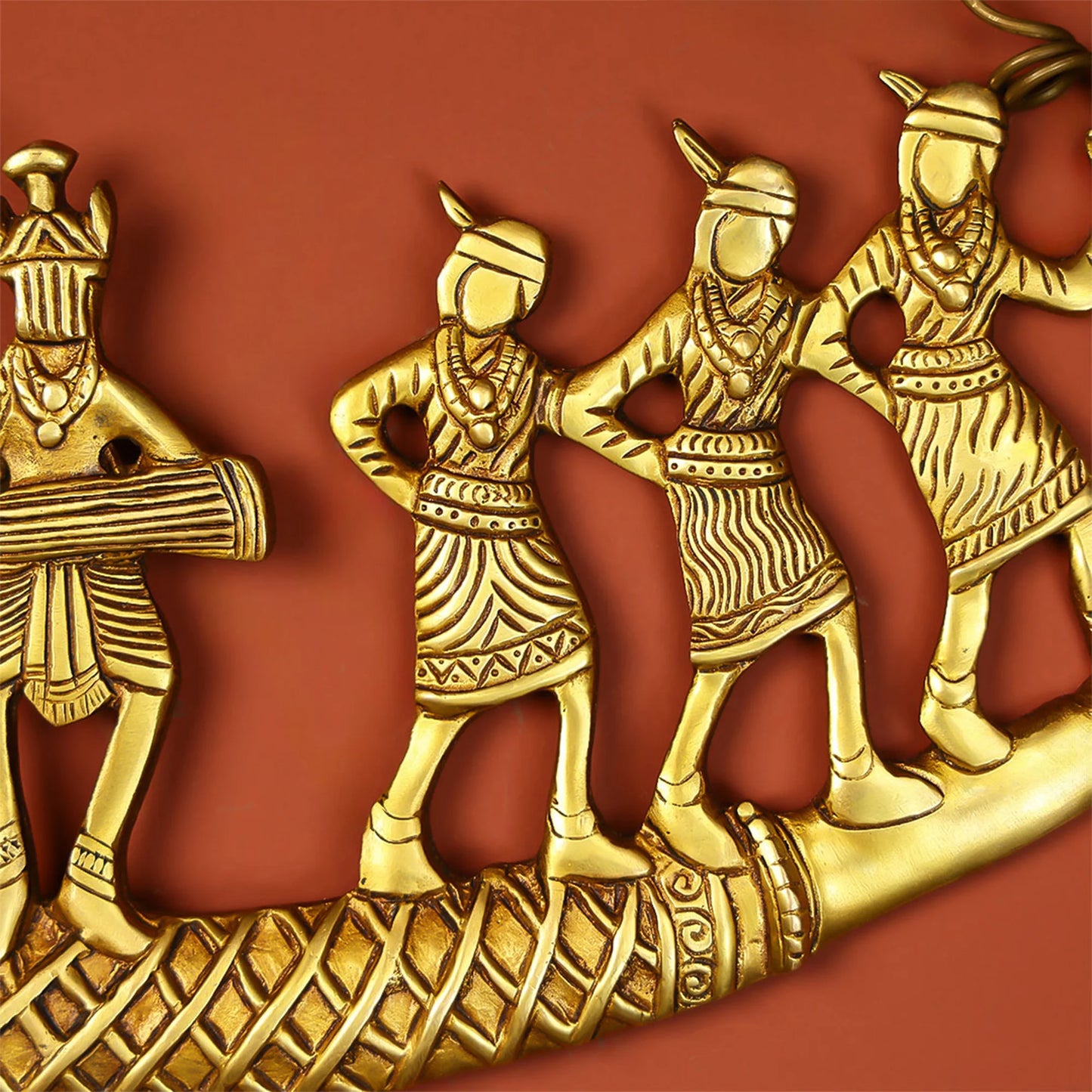 Brass Tribal Folk Dancing Wall hanging