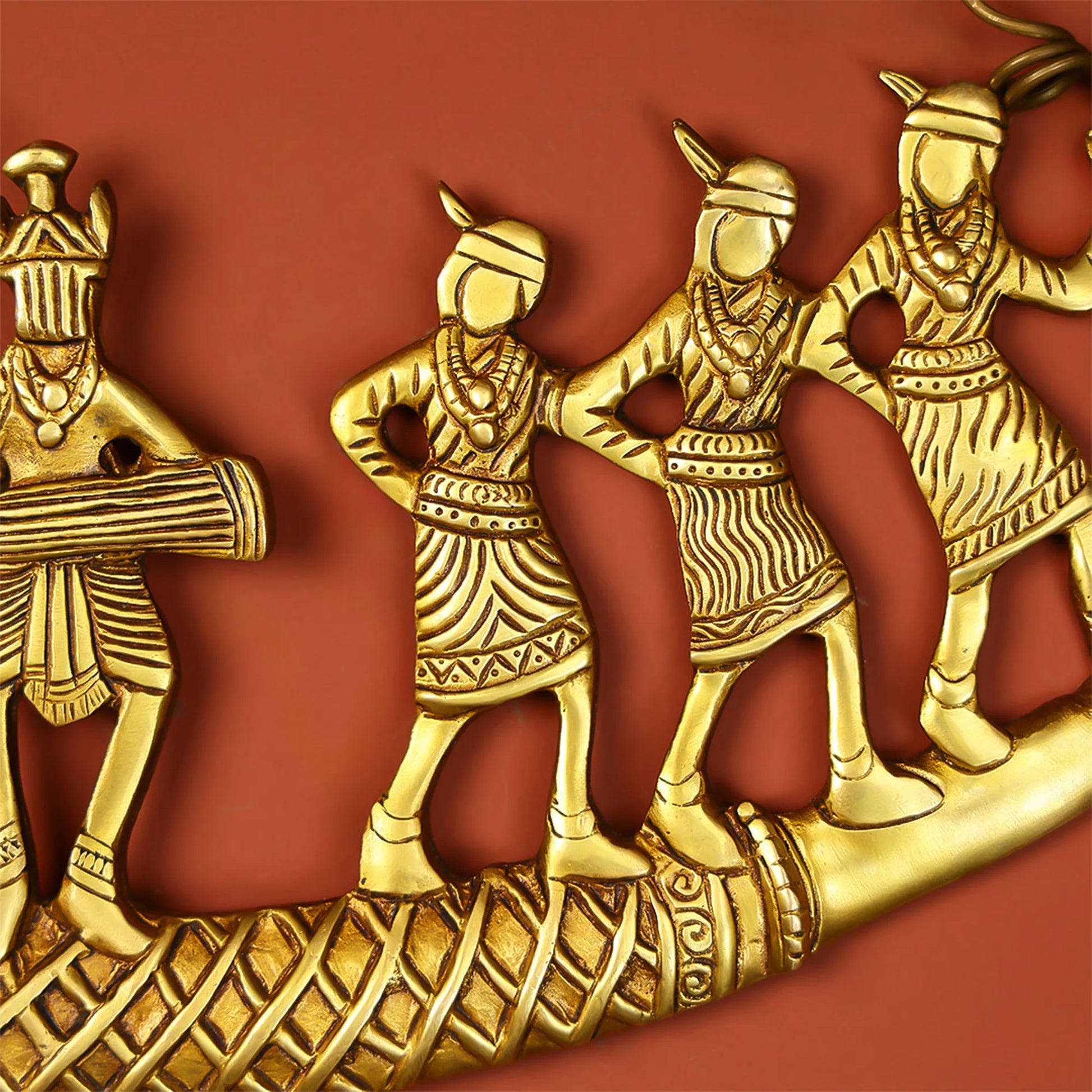 Brass Tribal Folk Dancing Wall hanging