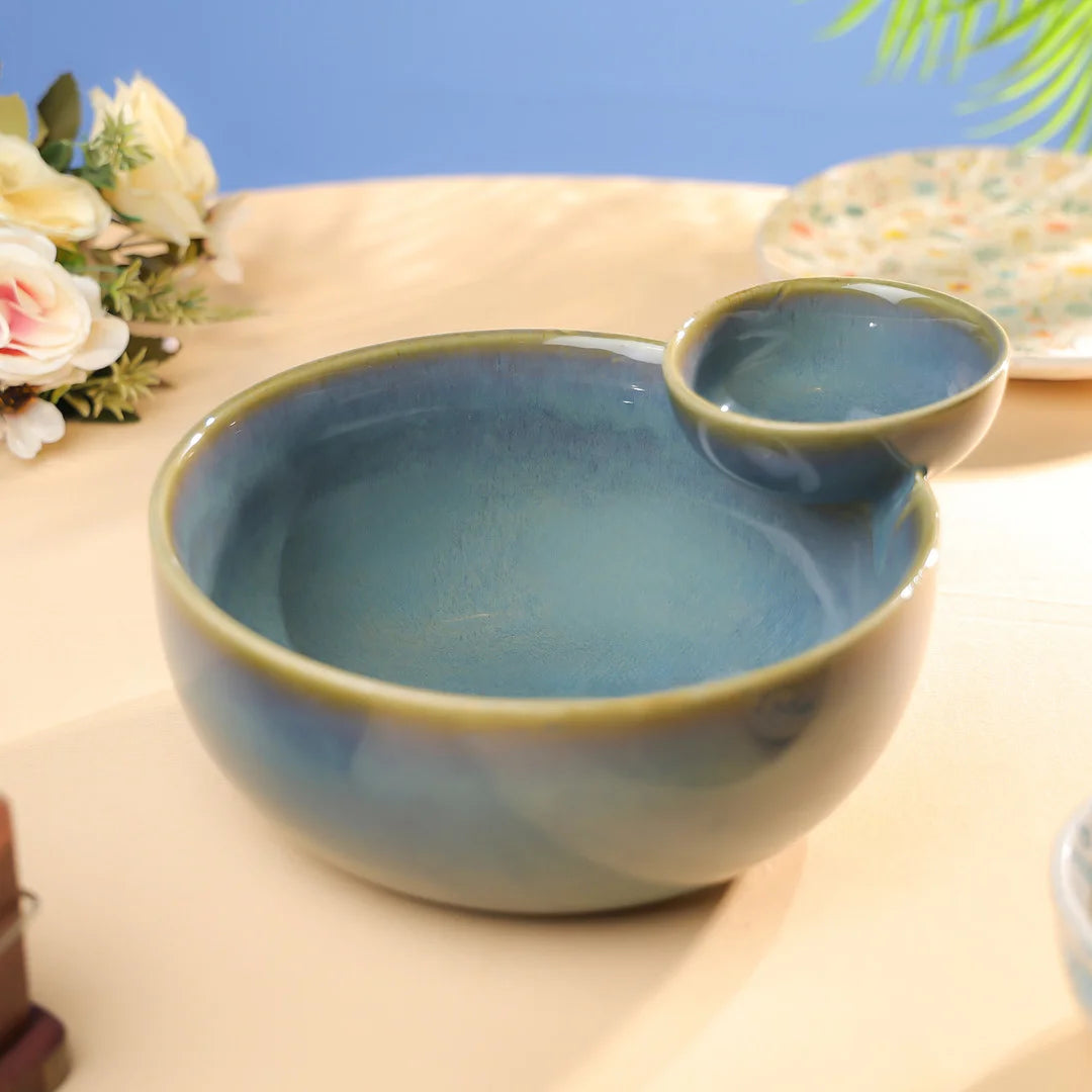9" Studio Pottery Glossy Dip & Bowl Set