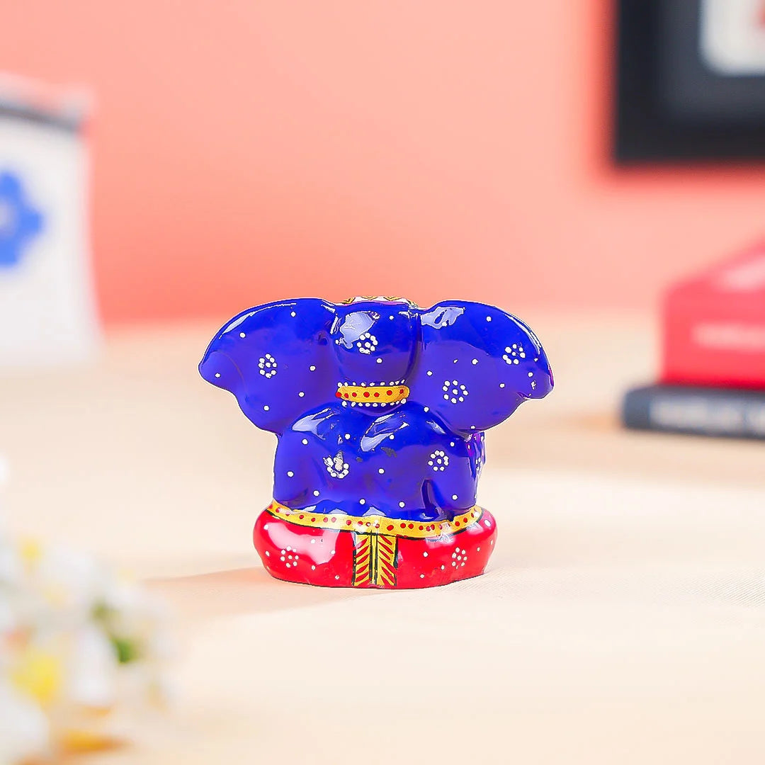 3" Hand Painted Meenakari Art Lord Ganesha Idol