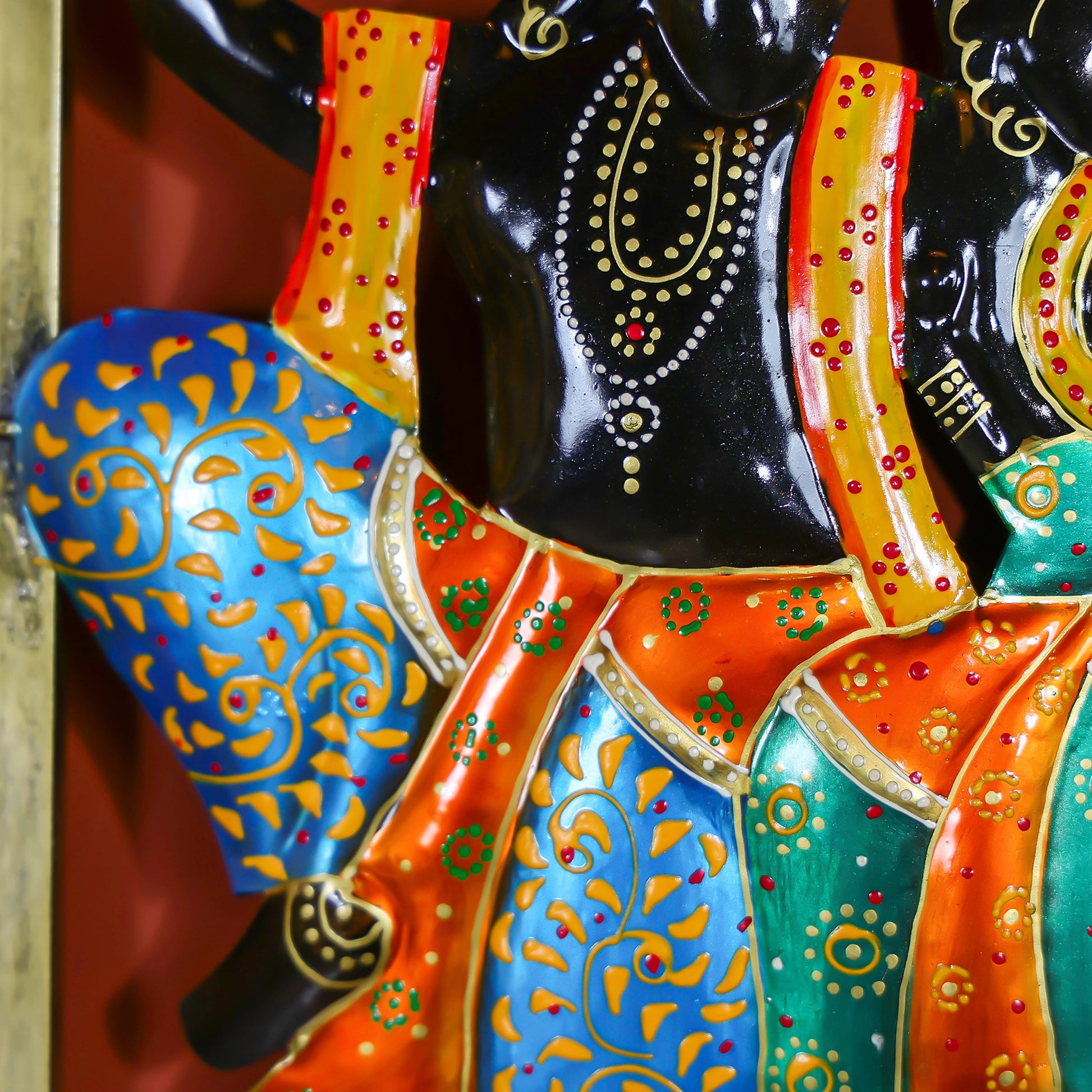 Bastar Hand-painted Iron Crafted Lord Radha Krishna Wall Art
