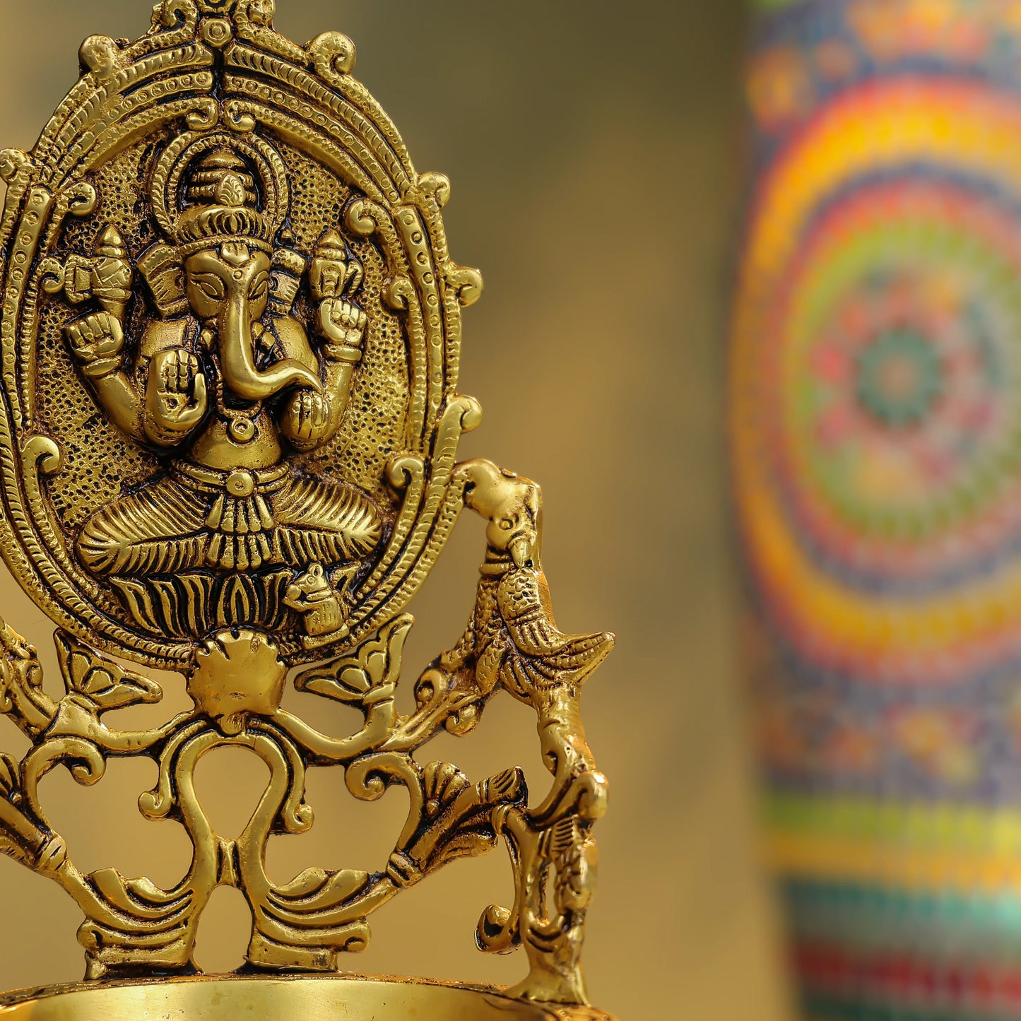 Brass Lord Ganesha Diya-Large