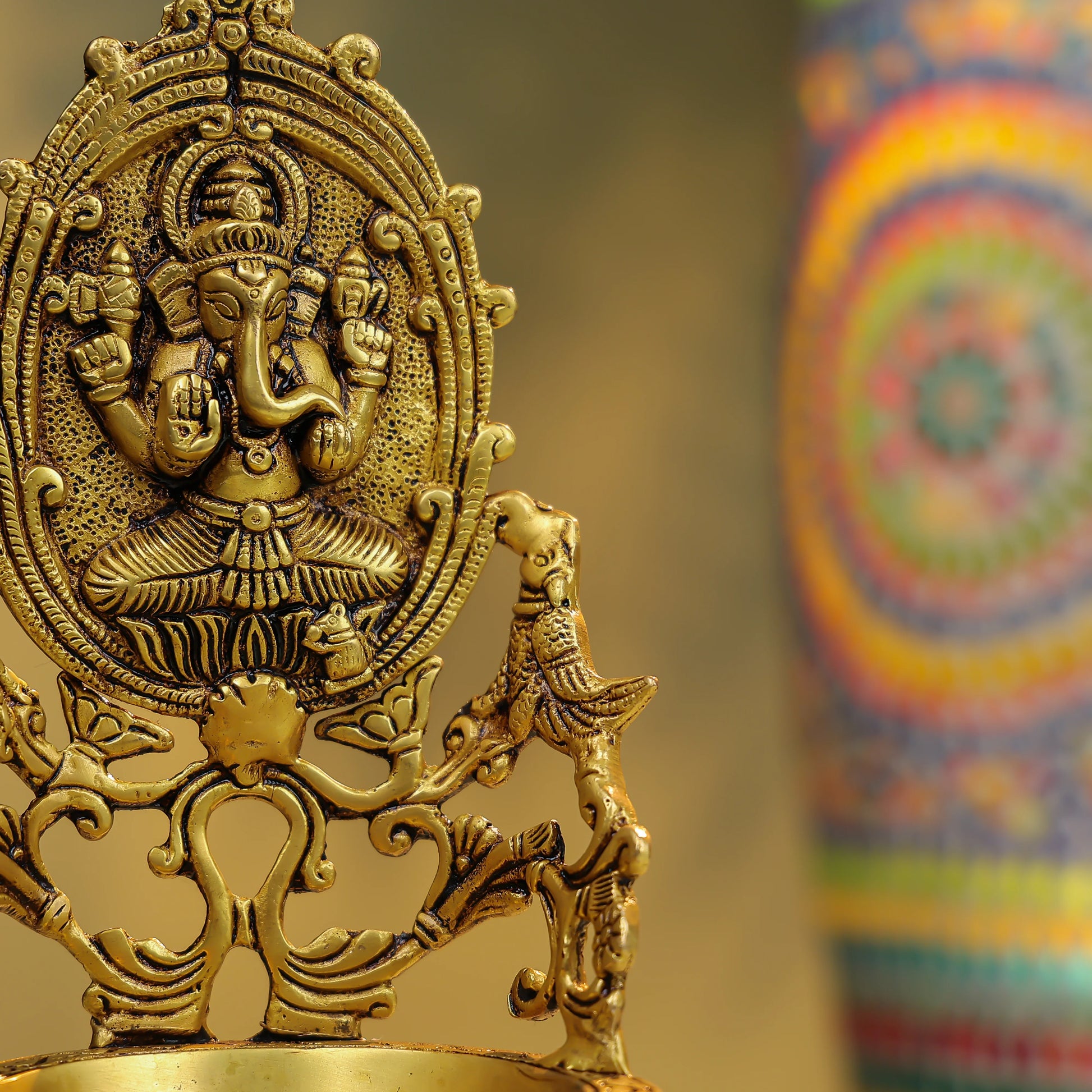 Brass Lord Ganesha Diya-Large