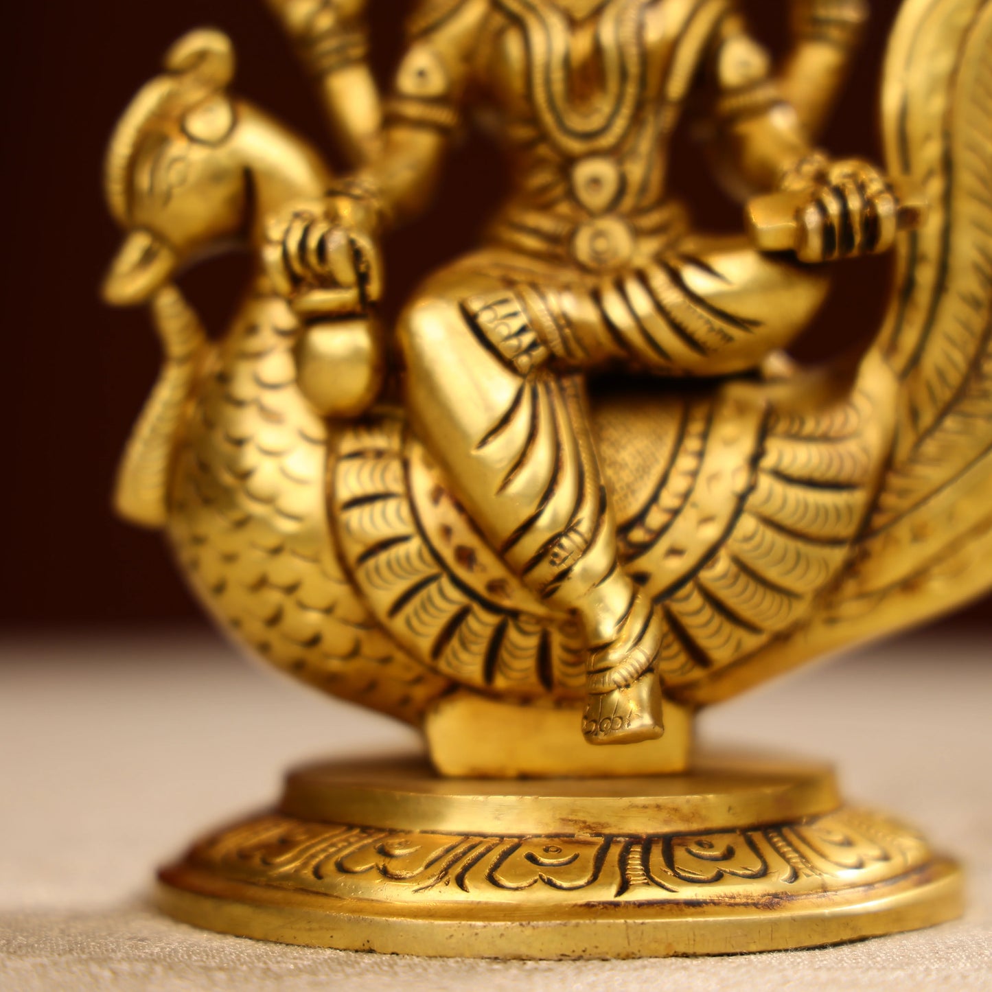 5.5 Super Fine Brass Goddess Gayatri Idol On Swan