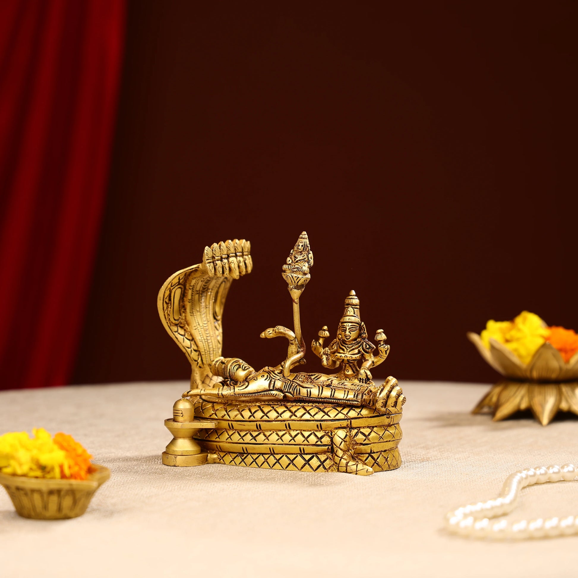 5.5 Super Fine Brass Lord Padmanabhan Swamy Idol