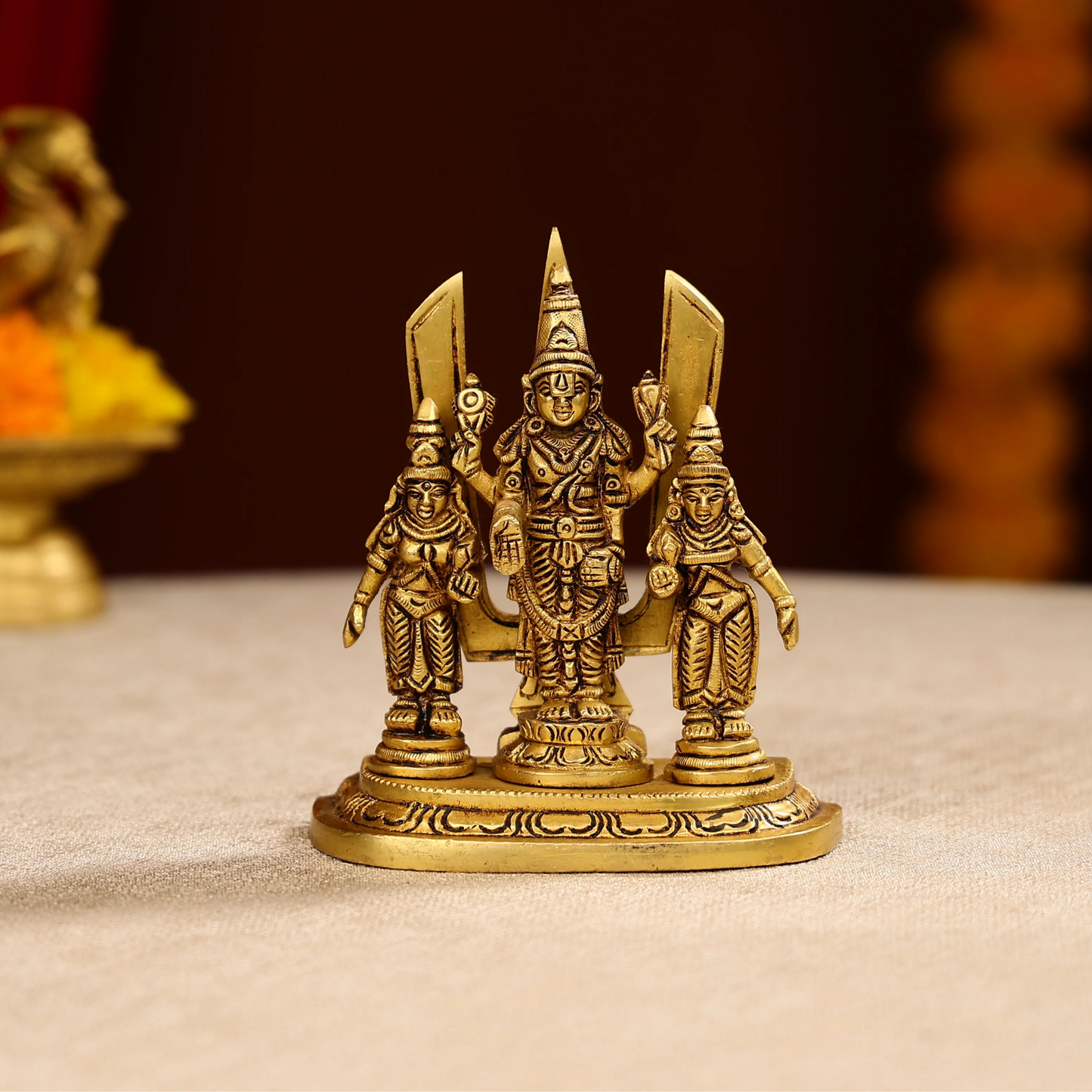 5" Super Fine Brass Naman Balaji With Ali Bali Idol on Single Panel
