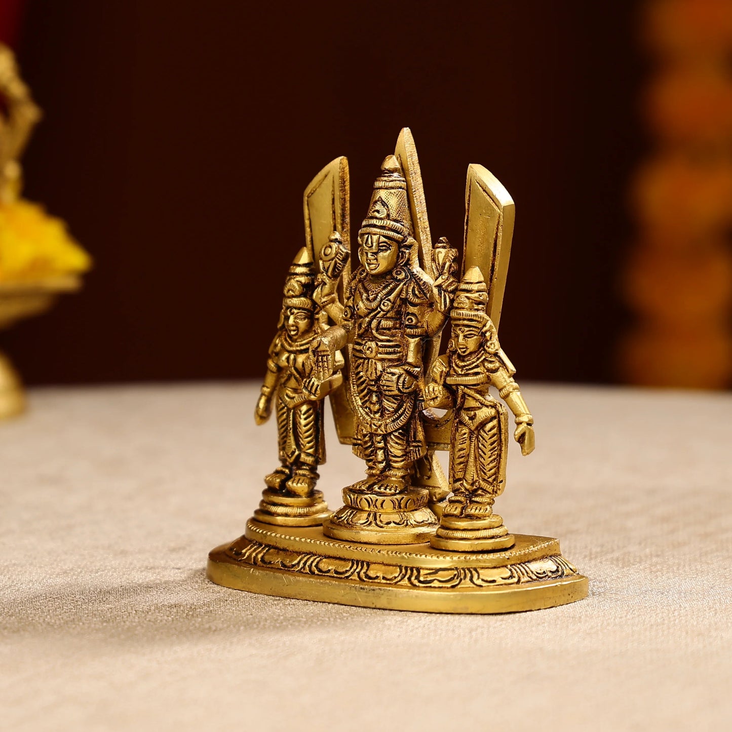 5" Super Fine Brass Naman Balaji With Ali Bali Idol on Single Panel