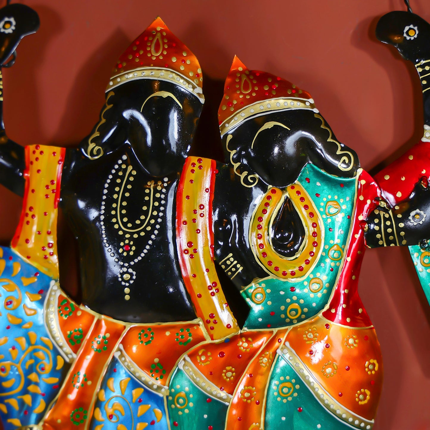 Bastar Hand-painted Iron Crafted Lord Radha Krishna Wall Art
