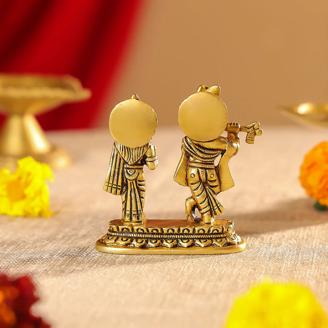 Brass Statue Radha & Krishna