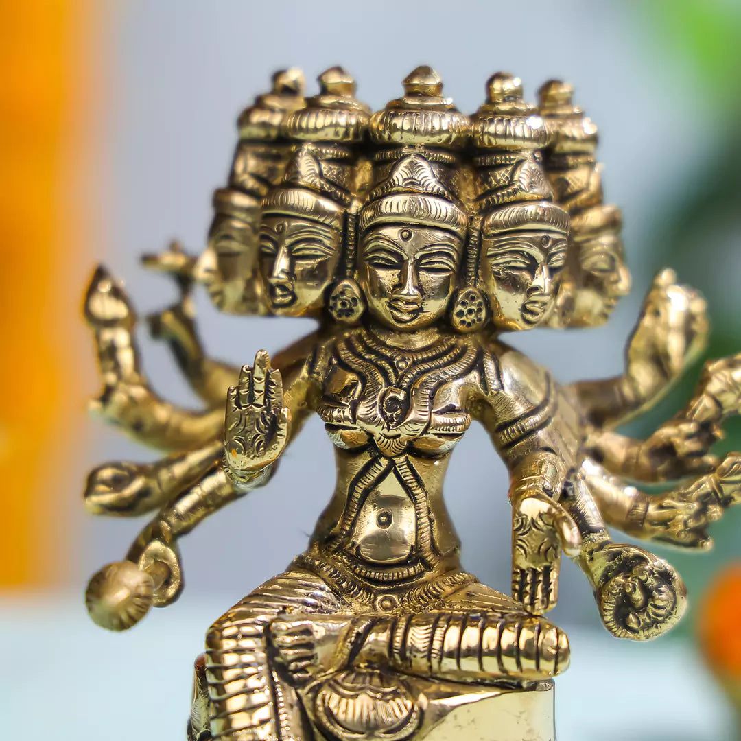 6_Brass_Goddess_Gayatri_Idol_Antique_Finish_4
