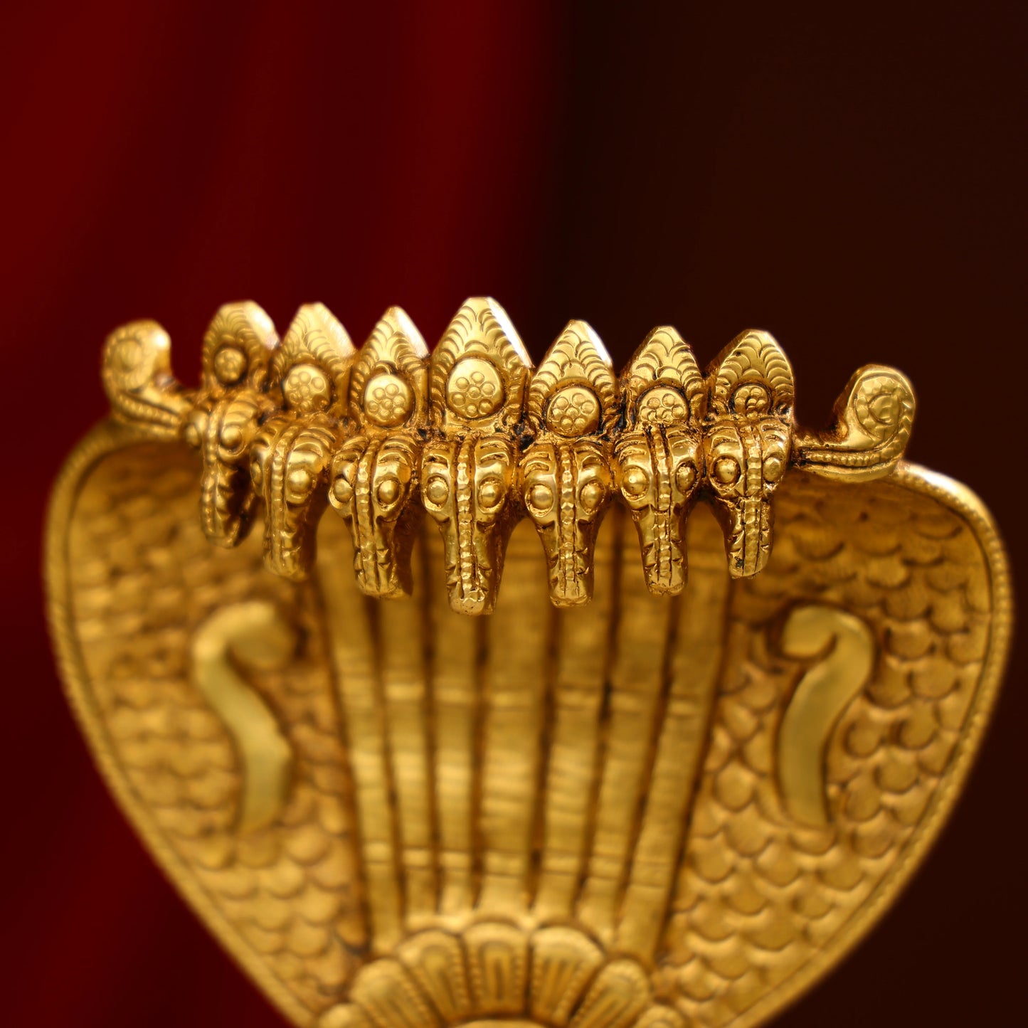 8.5 Super Fine Brass Lord Shiva Linga With Sheesh Naag Idol