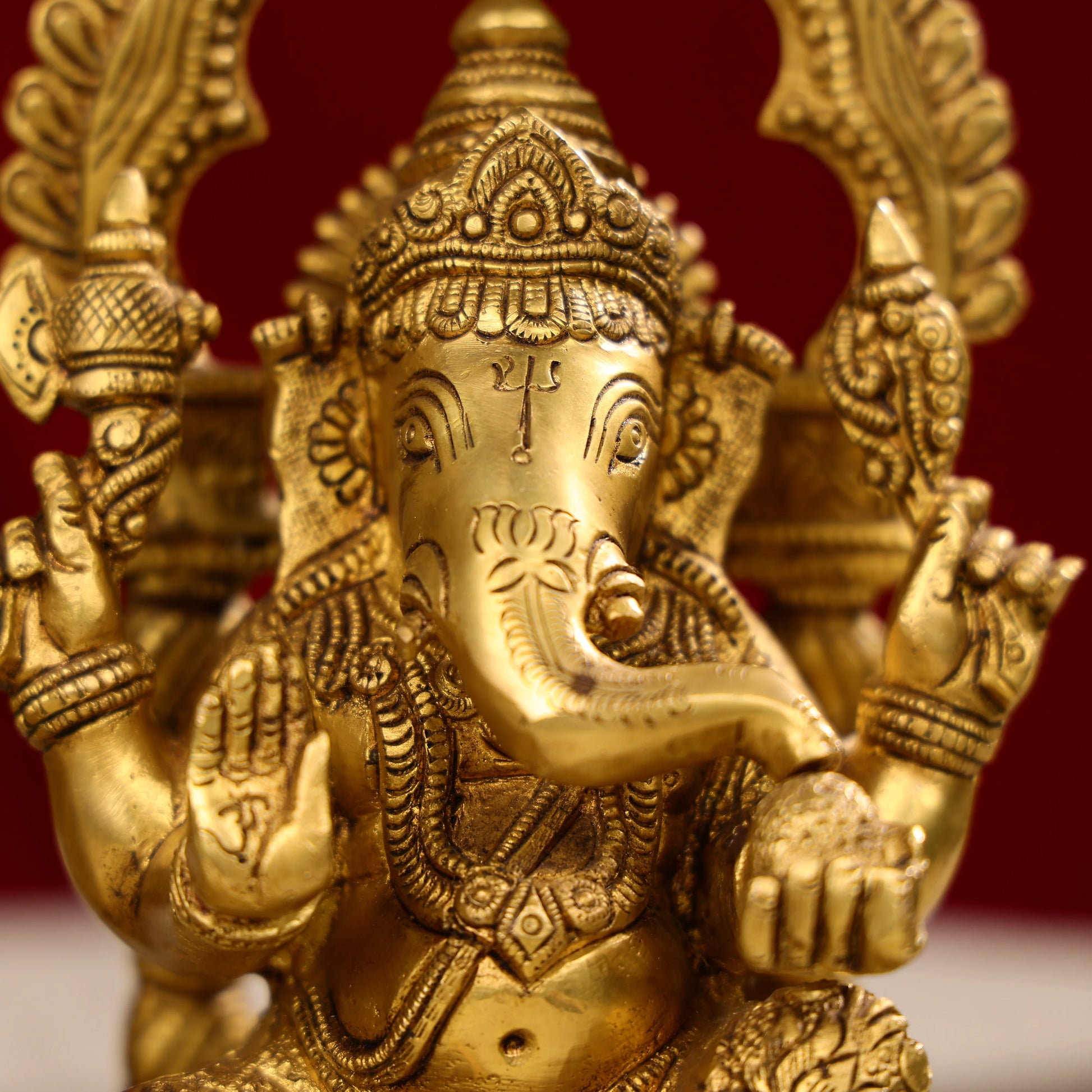 Super Fine Brass Goddess Laxmi Lord Ganesh Idols Seated On Throne