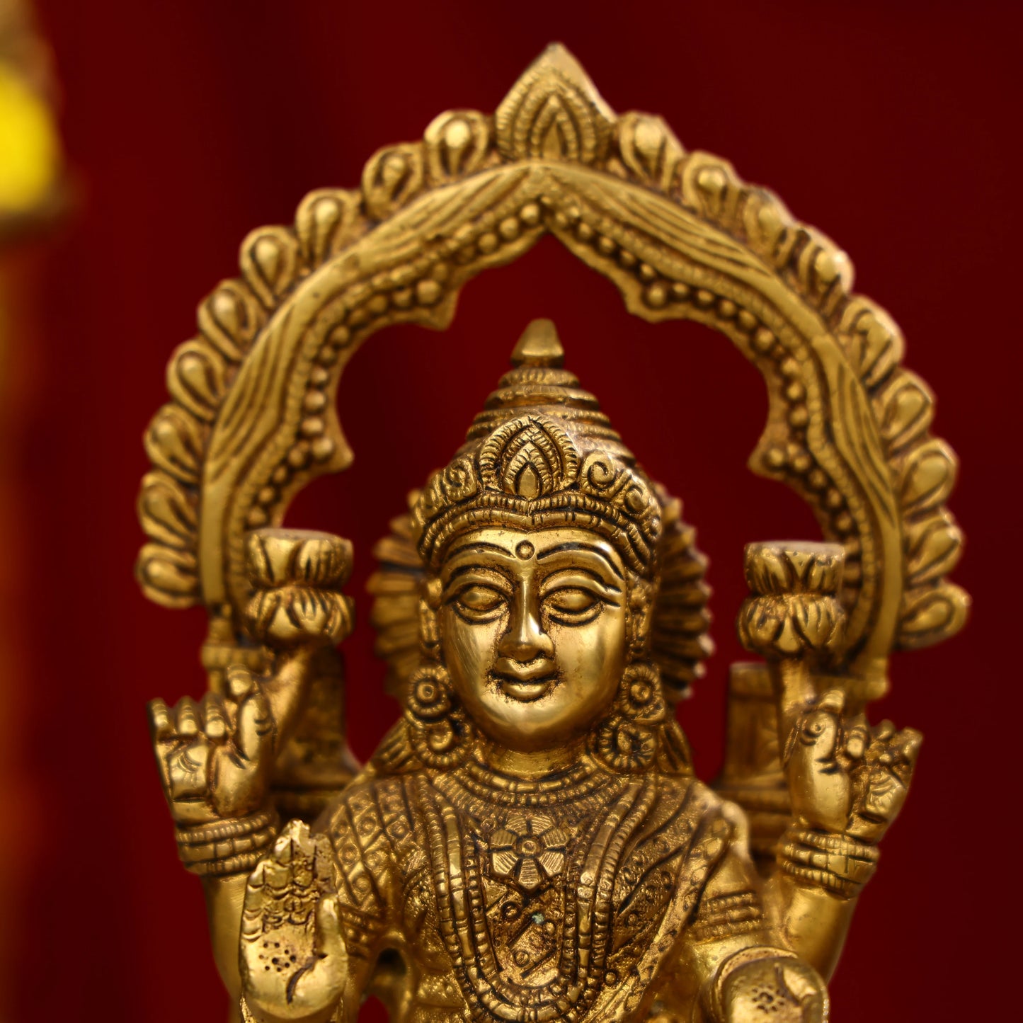 Super Fine Brass Goddess Laxmi Lord Ganesh Idols Seated On Throne