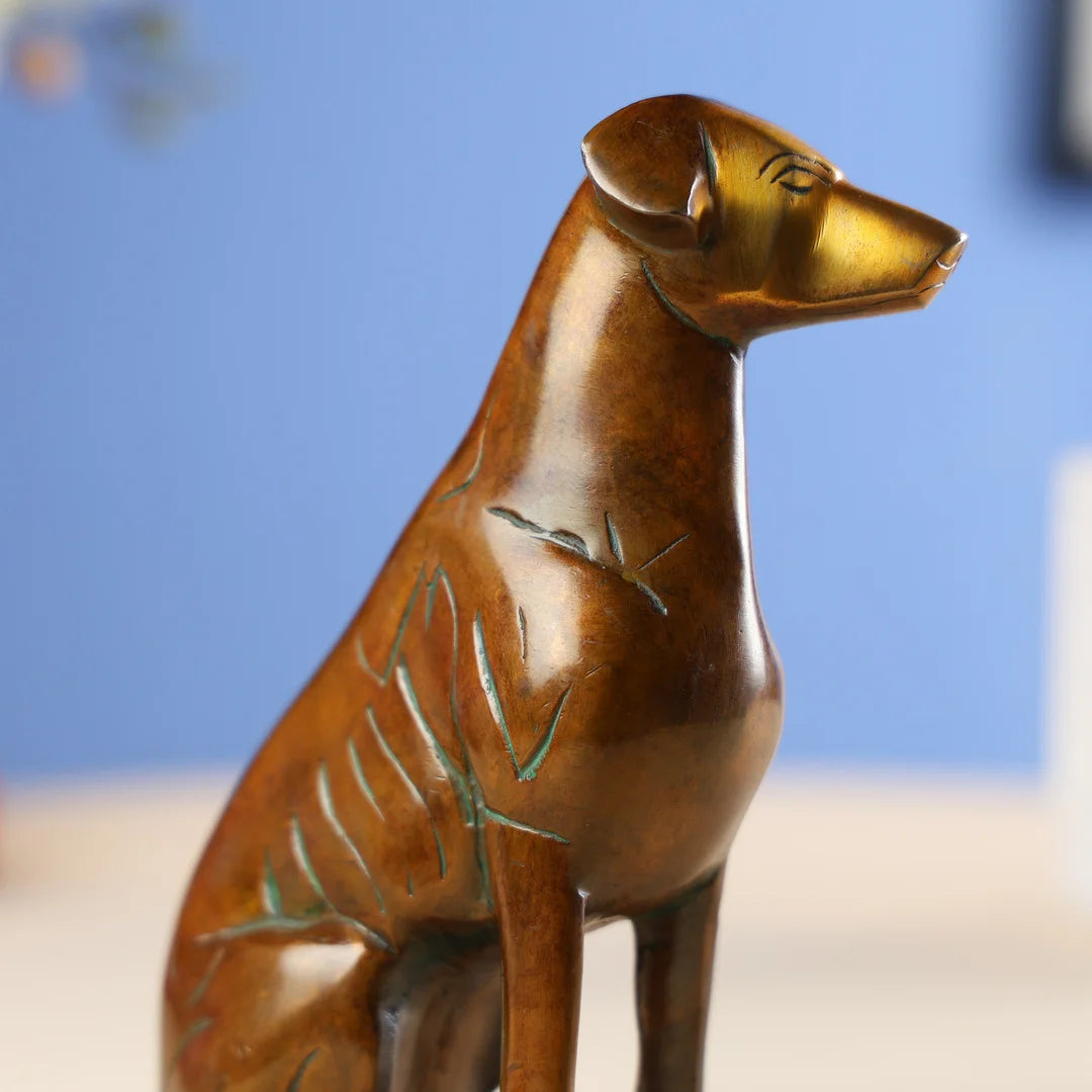 Brass Antique Brown Dog