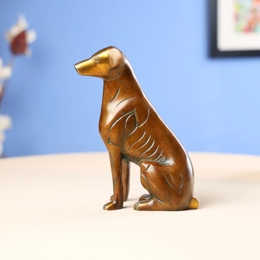 Brass Antique Brown Dog