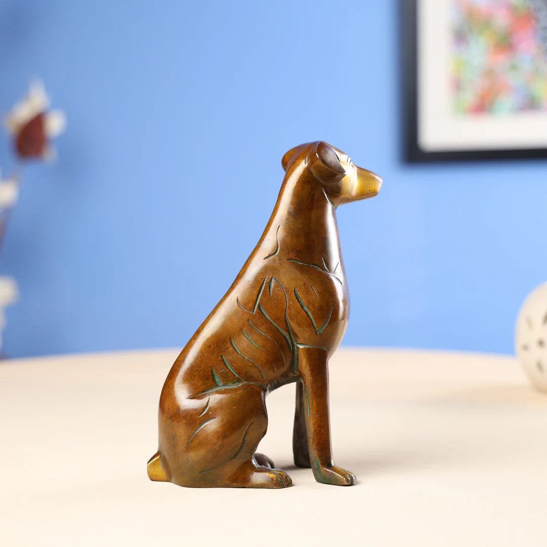 Brass Antique Brown Dog