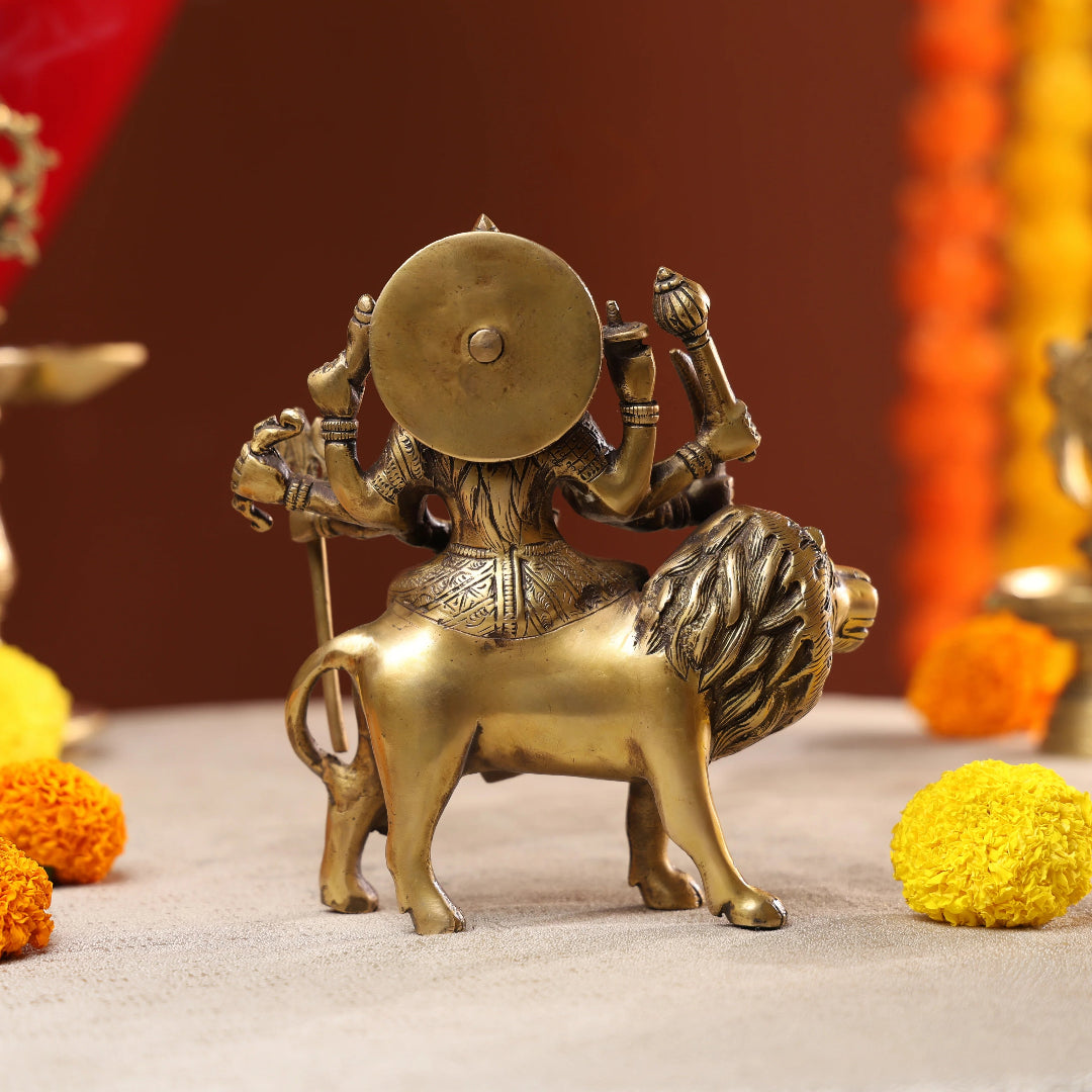 BrassAntiqueGoddessDurga_3