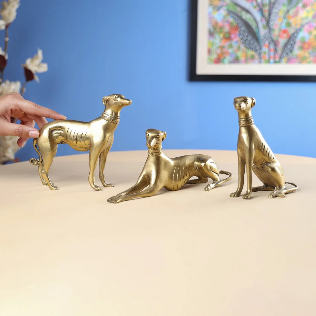 Brass Dog Family Setof