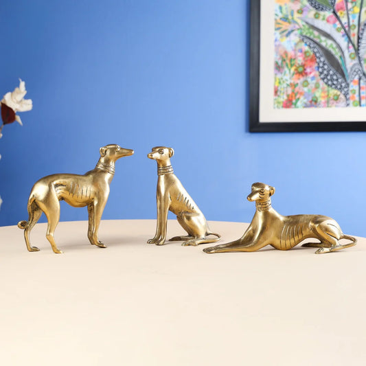 Brass Dog Family Setof