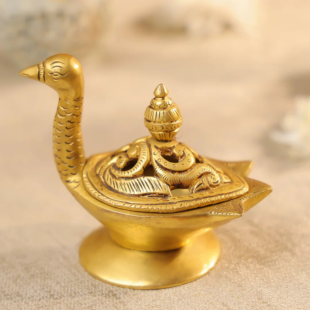 Brass Duck Shaped Designer Dhoop Dani