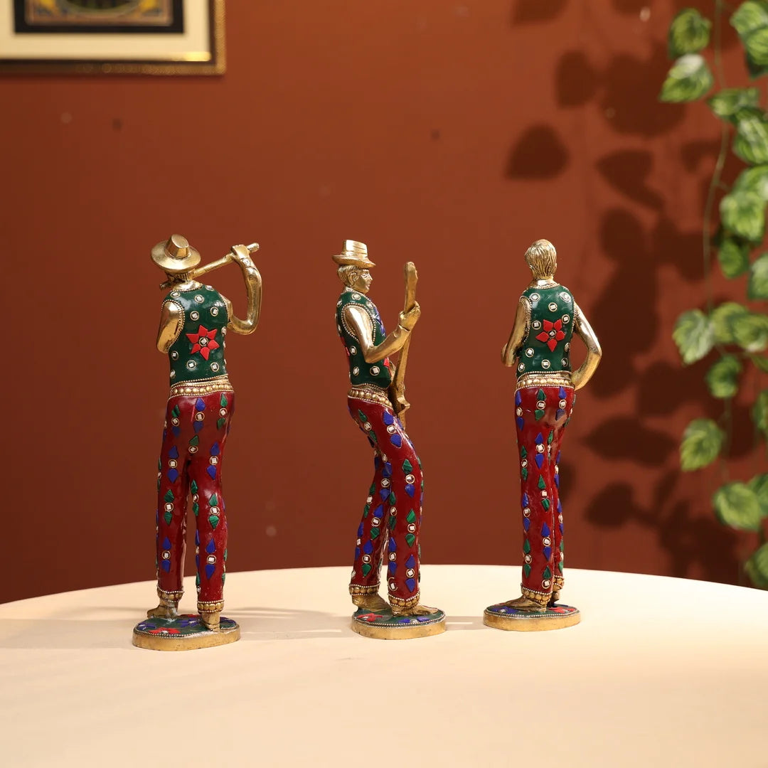 BrassMusiciansWithStoneWorksetofFive_3