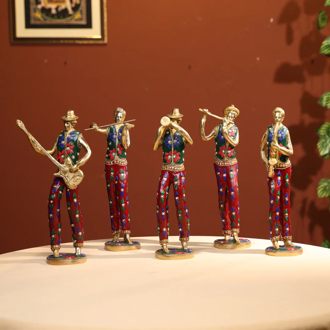 BrassMusiciansWithStoneWorksetofFive_5