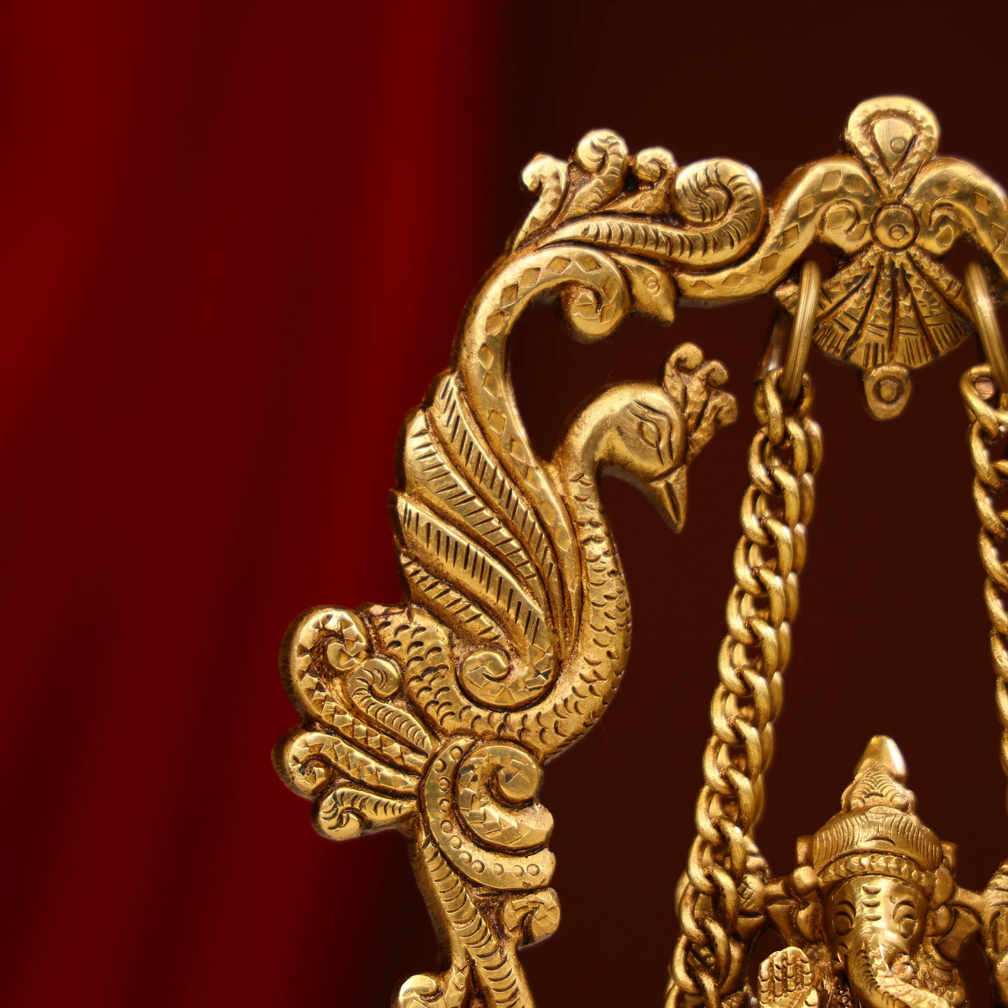 Brass Showpiece Ganesh Jhula God Idol Statue