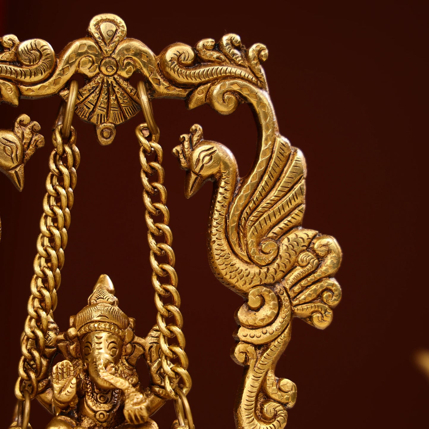 Brass Showpiece Ganesh Jhula God Idol Statue