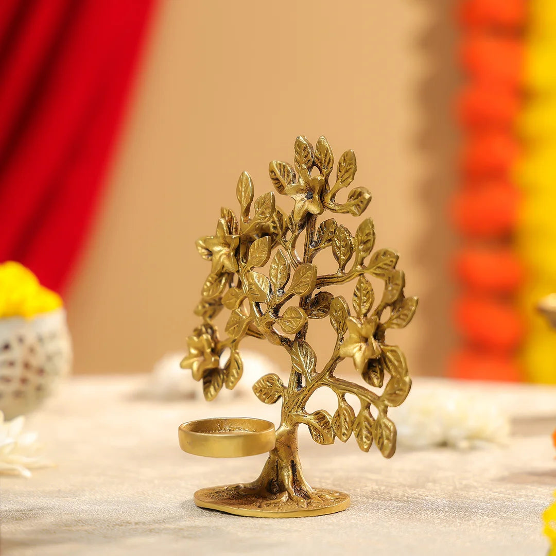 Brass Tree Of Life T-Light Holder