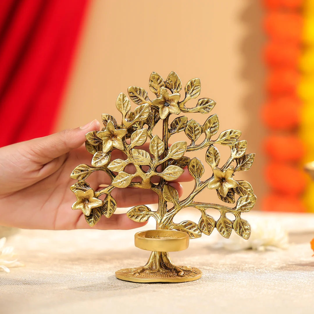 Brass Tree Of Life T-Light Holder