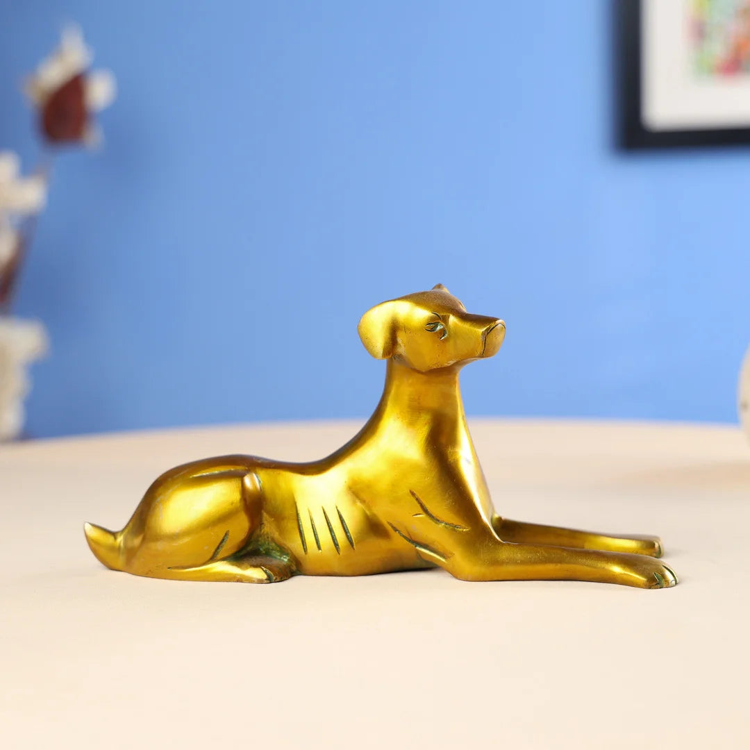 Brass Yellow Antique Dog