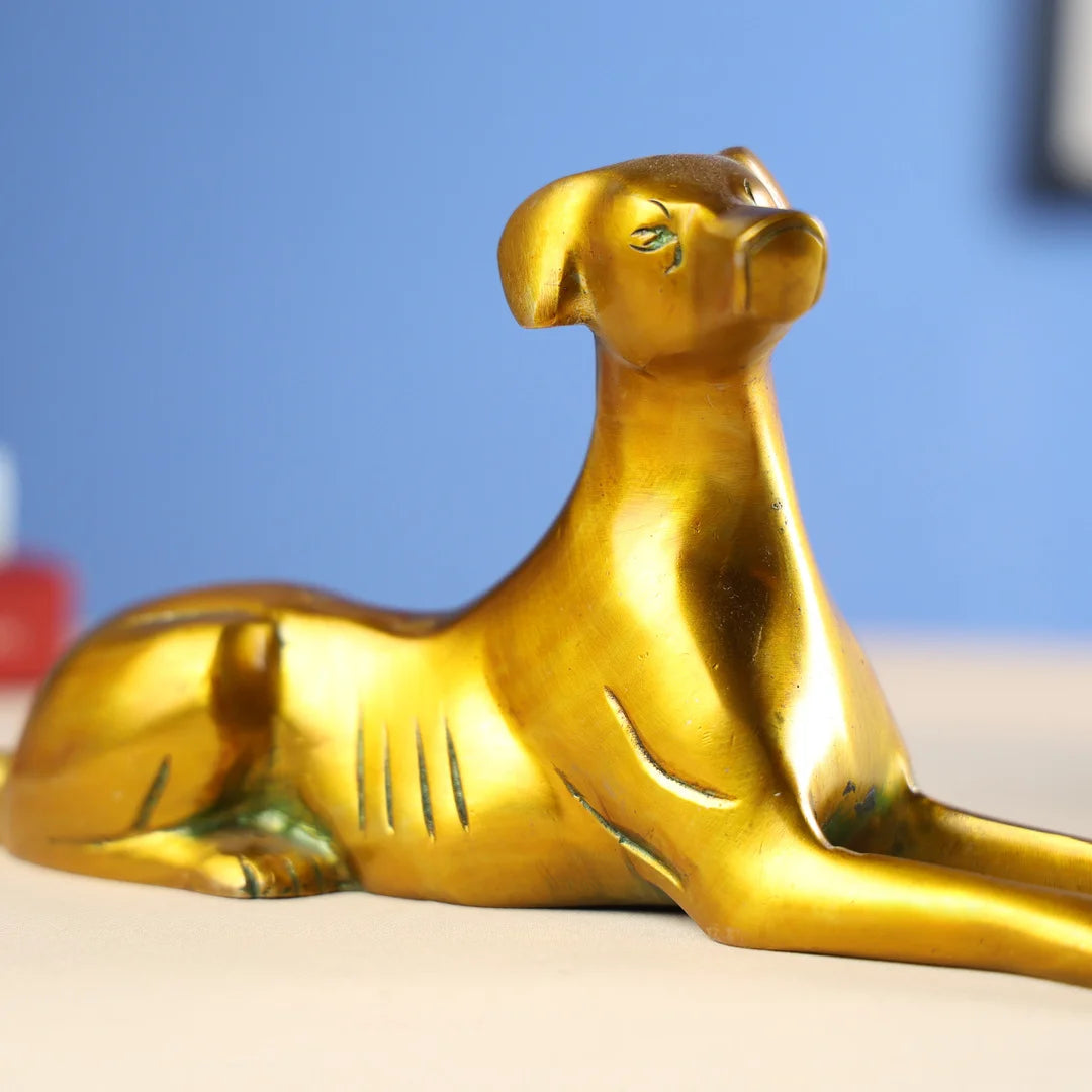 Brass Yellow Antique Dog