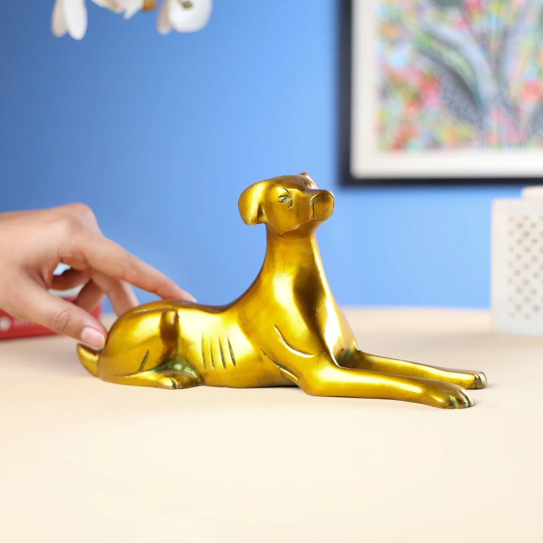 Brass Yellow Antique Dog