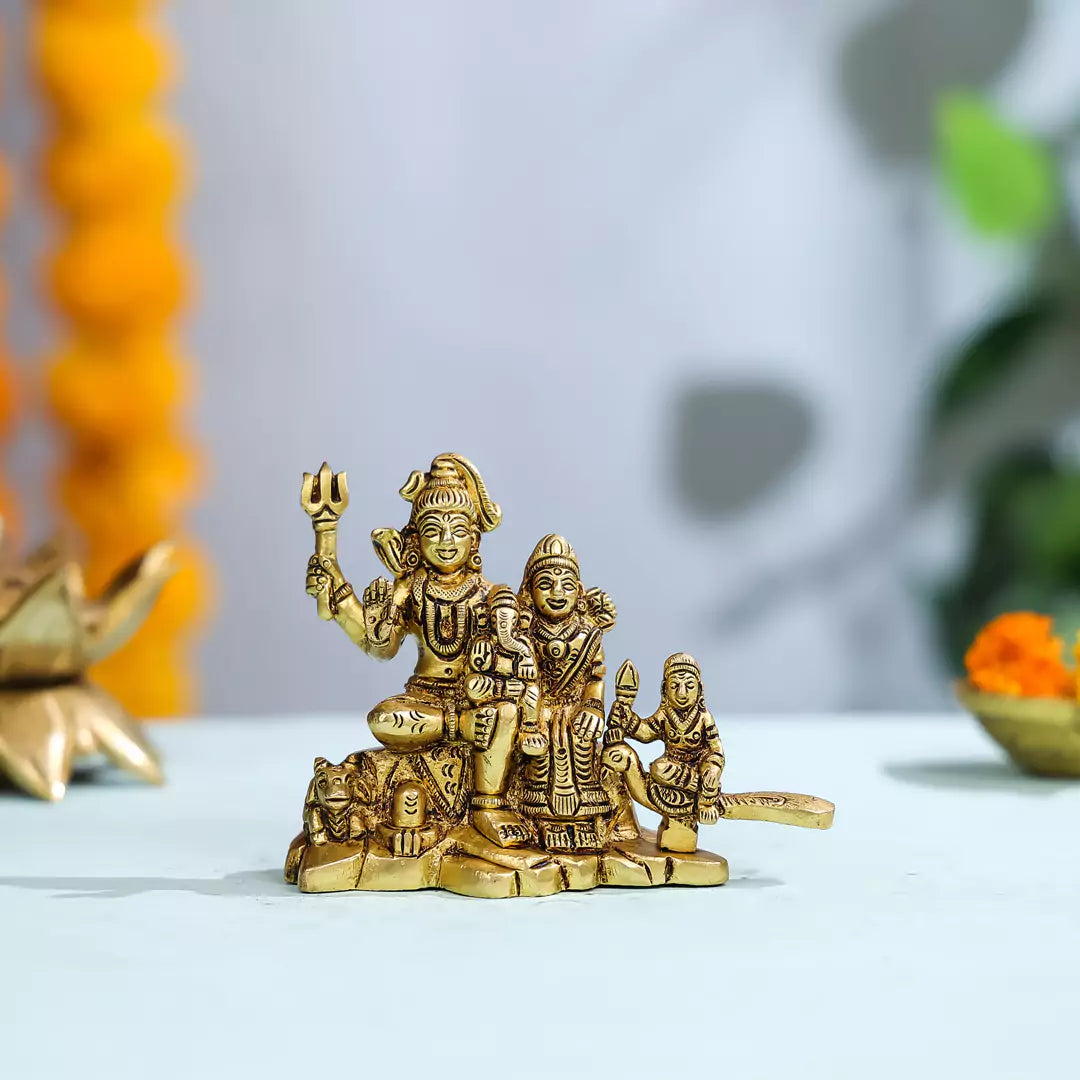 Brass Lord Shiva Family - Xsmall 1