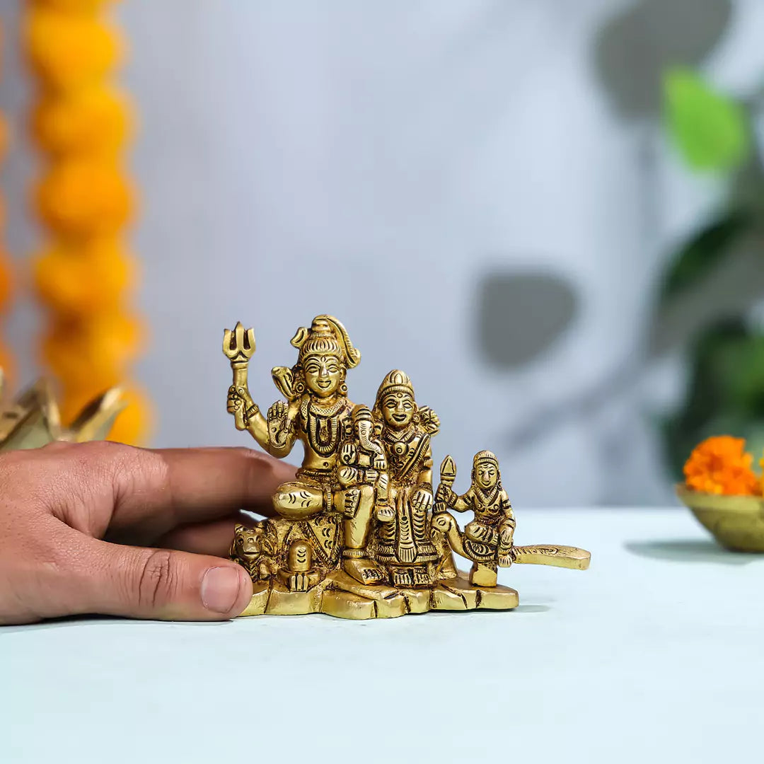 Brass Lord Shiva Family - Xsmall 4