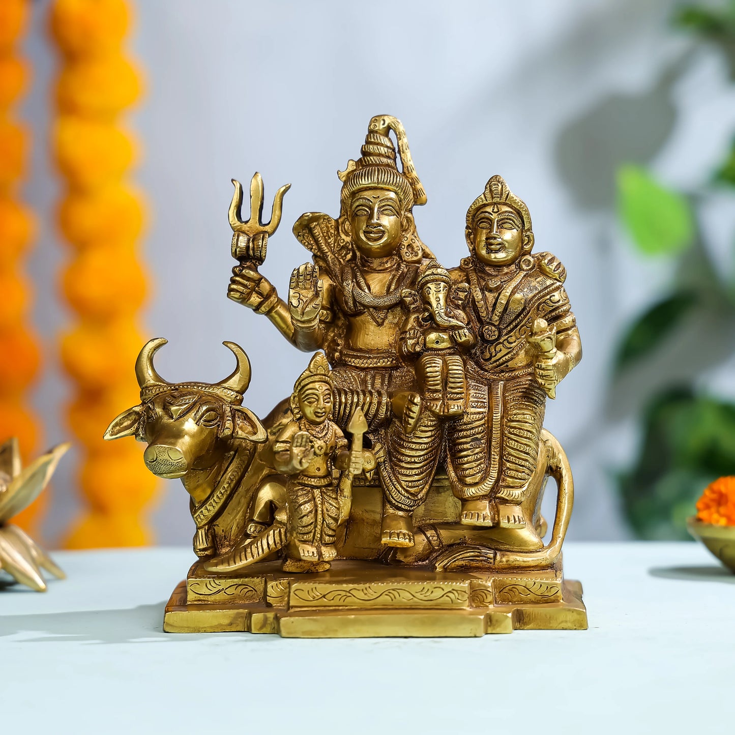 Brass Lord Shiva Family with Nandi 1