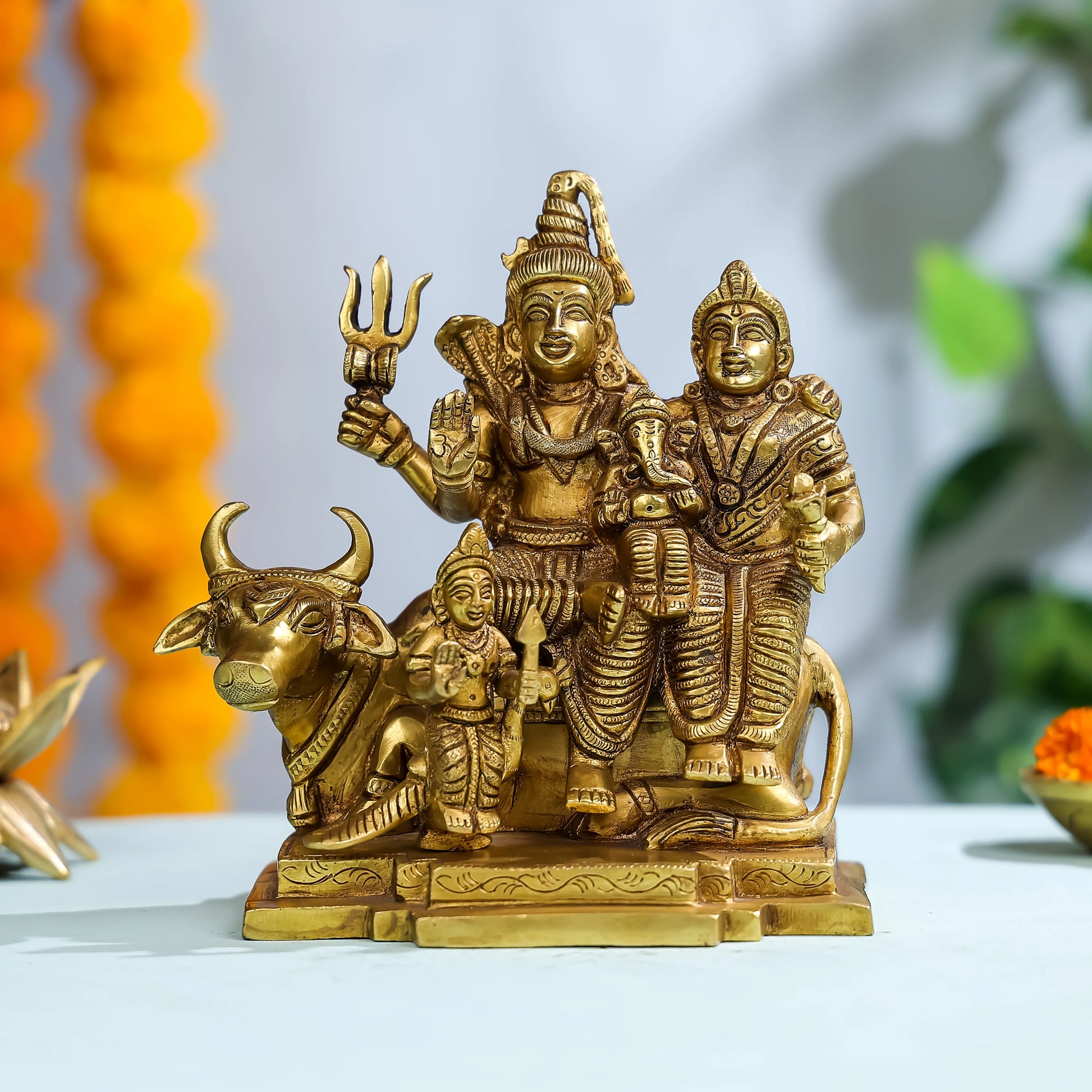 Brass Lord Shiva Family with Nandi 1