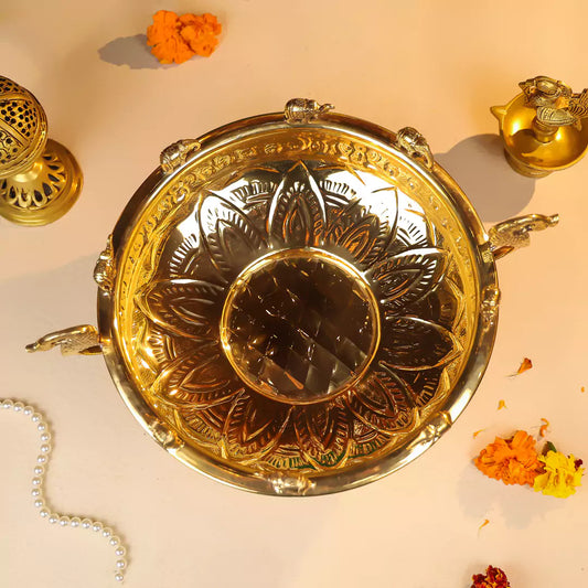 Brass_Urli_With_Elephant_And_Peacock_2