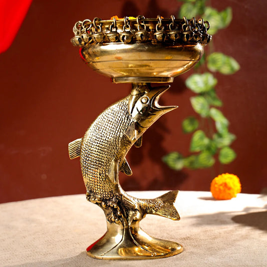 Designer Fish Brass Urli1